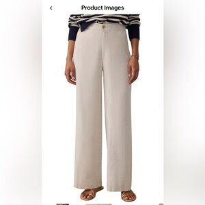 NWT Faherty Sun strider linen flax Women's Pants Sz L $168